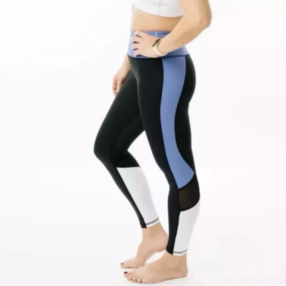 Zyia Active Dark‎ Sky Mesh Block Compression Tights Size 14-16 High Rise 24” 7/8
